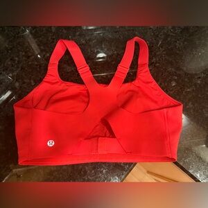 Lululemon Ultralu Square Neck Workout Bra D/DD 8 Red Glow $68
